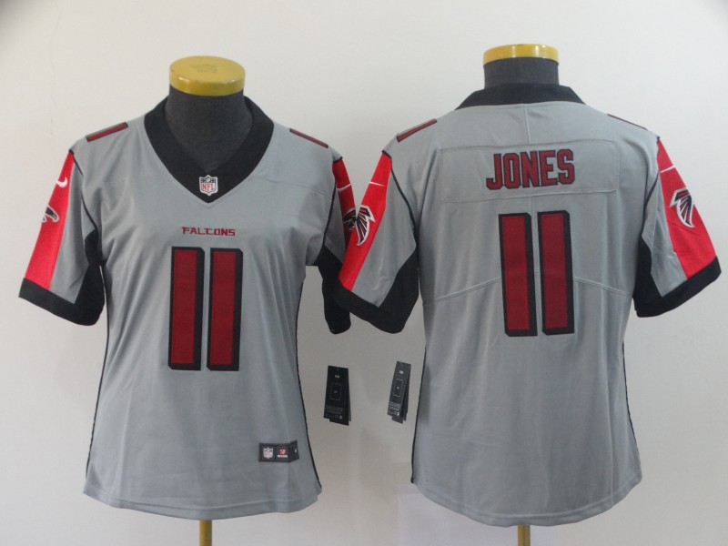 Women Atlanta Falcons #11 Jones Grey Nike Vapor Untouchable Limited NFL Jersey->women nfl jersey->Women Jersey